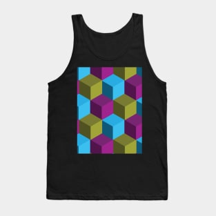 3d cube futuristic sci fi pattern Tank Top